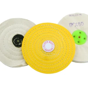 Buffing Polishing 3 Pc Set, 6” Soft Calico, Triple Stitched & Cloth Mop. X8105